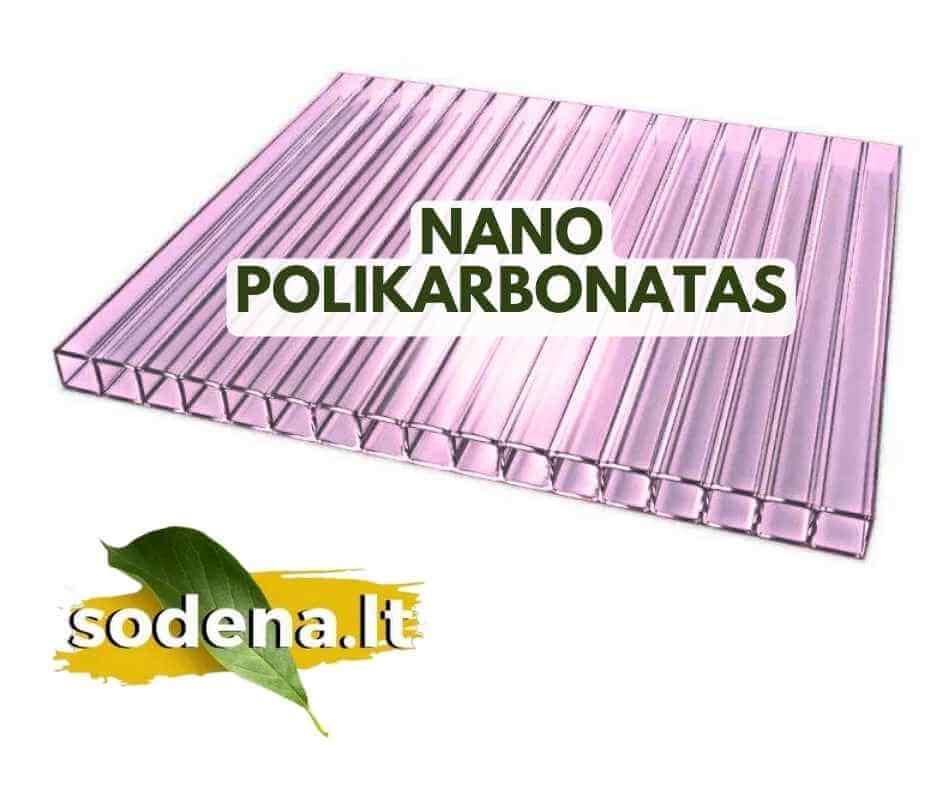Polikarbonatas NANO 4mm2,1 x 6,04 m Naujoviškas NANO polikarbonatas žaibiškai populiarėja visame pasaulyje tiek tarp megėjų sodininkų, tiek pramonėje. Pasižymi mažesniu rasojimu, ypatinga apsauga nuo kaitrios ir kenksmingos saules - augalai nebus nudegint